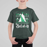 Funny Xmas UFO Believe T Shirt For Kid - Wonder Print Shop