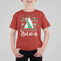 Funny Xmas UFO Believe T Shirt For Kid - Wonder Print Shop
