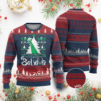 Funny Xmas UFO Believe Ugly Christmas Sweater - Wonder Print Shop
