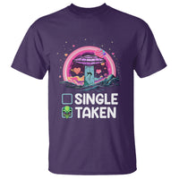 Funny Valentine's Day T Shirt Single Or Taken Alien UFO - Wonder Print Shop