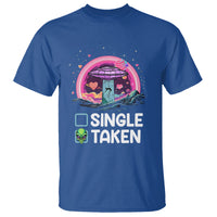 Funny Valentine's Day T Shirt Single Or Taken Alien UFO - Wonder Print Shop