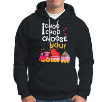 Valentine's Day Hoodie I Choo Choo Choose You Love Train Heart - Wonder Print Shop