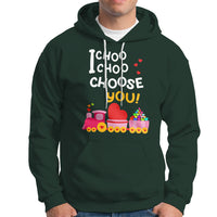Valentine's Day Hoodie I Choo Choo Choose You Love Train Heart - Wonder Print Shop