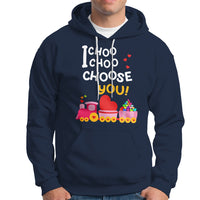 Valentine's Day Hoodie I Choo Choo Choose You Love Train Heart - Wonder Print Shop