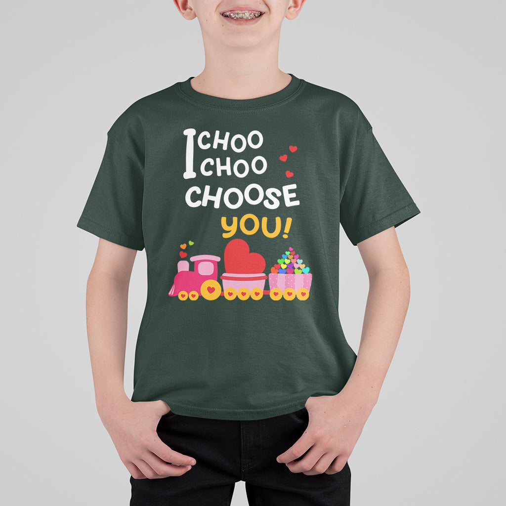 Valentine's Day T Shirt For Kid I Choo Choo Choose You Love Train Heart - Wonder Print Shop