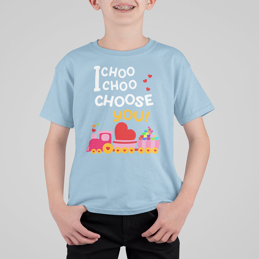 Valentine's Day T Shirt For Kid I Choo Choo Choose You Love Train Heart - Wonder Print Shop