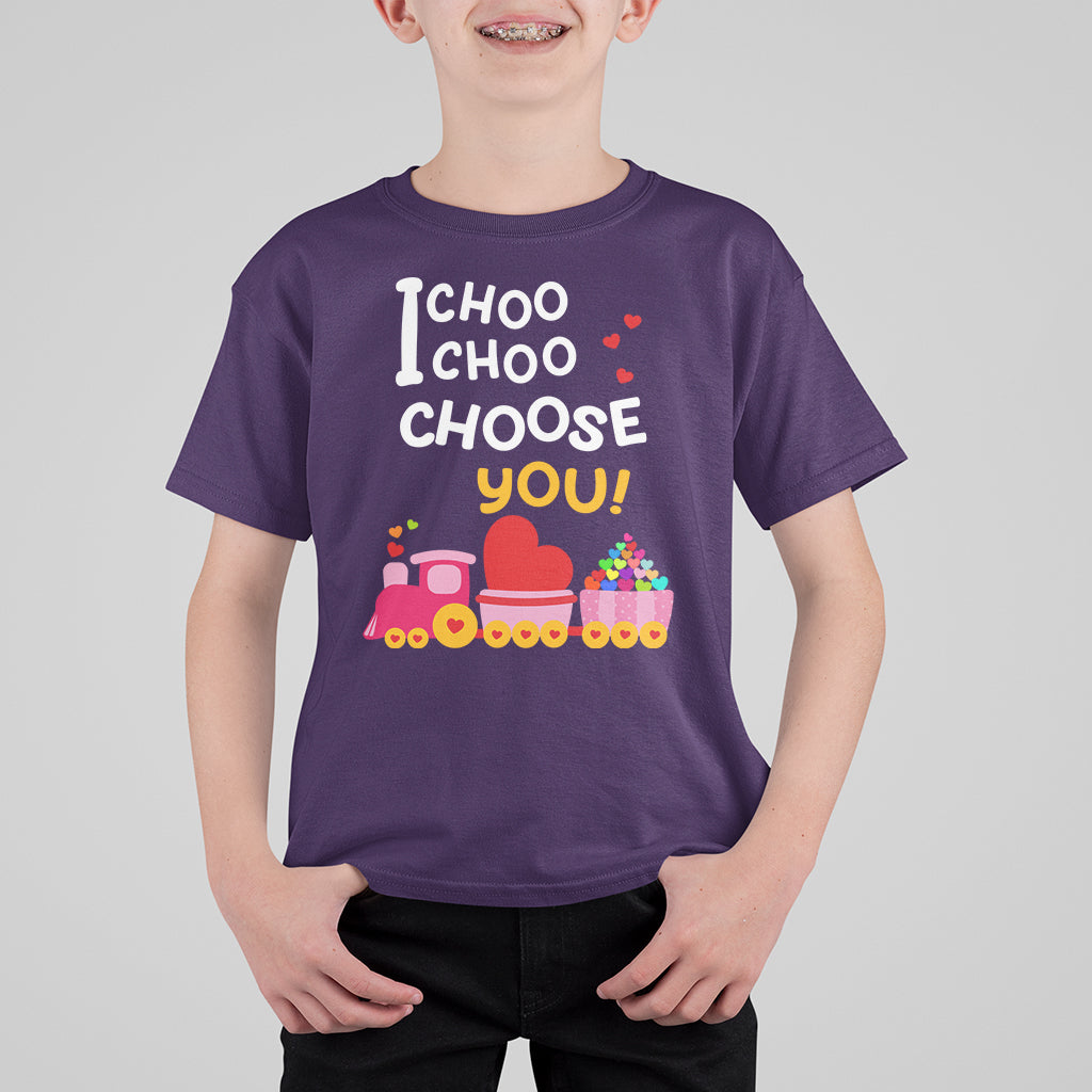 Valentine's Day T Shirt For Kid I Choo Choo Choose You Love Train Heart - Wonder Print Shop