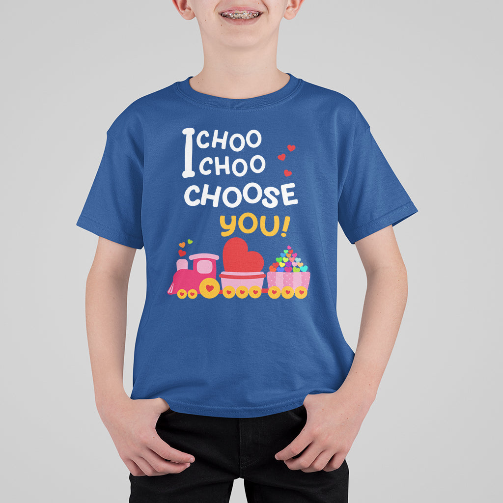 Valentine's Day T Shirt For Kid I Choo Choo Choose You Love Train Heart - Wonder Print Shop