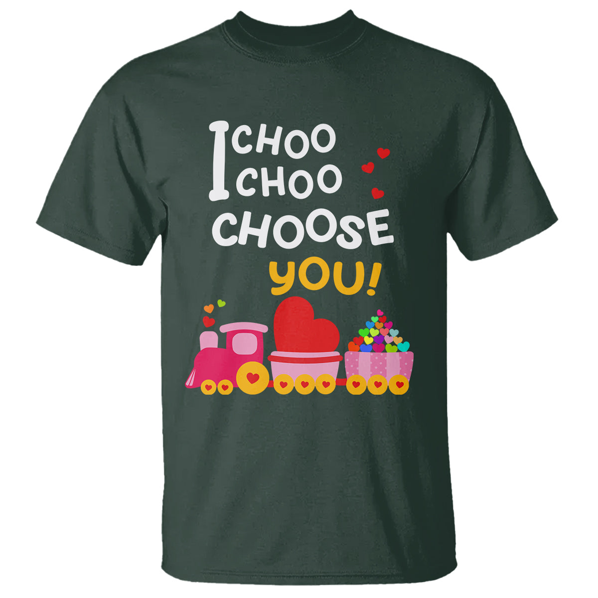 Valentine's Day T Shirt I Choo Choo Choose You Love Train Heart - Wonder Print Shop