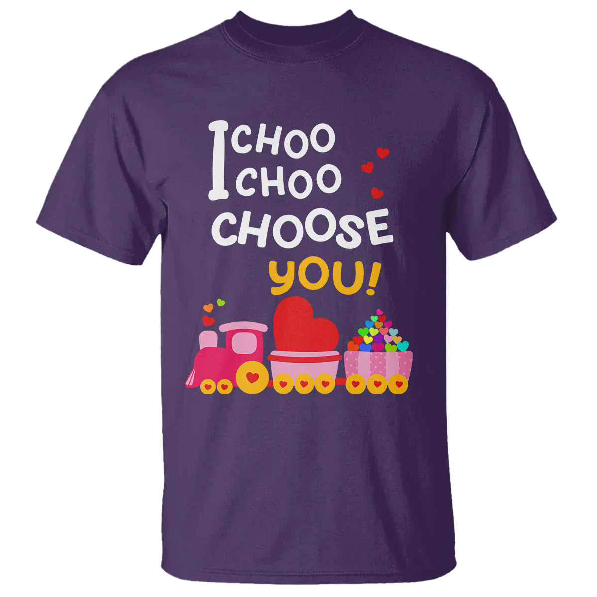 Valentine's Day T Shirt I Choo Choo Choose You Love Train Heart - Wonder Print Shop