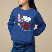 Valentine's Day Sweatshirt LOVE Lunch Lady Life - Wonder Print Shop