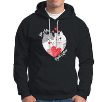 Valentine's Day Hoodie Be Mine Right Meow Funny Cat Lover - Wonder Print Shop