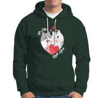 Valentine's Day Hoodie Be Mine Right Meow Funny Cat Lover - Wonder Print Shop