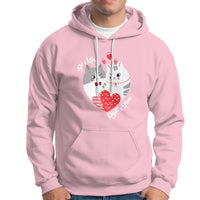 Valentine's Day Hoodie Be Mine Right Meow Funny Cat Lover - Wonder Print Shop