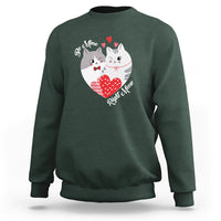 Valentine's Day Sweatshirt Be Mine Right Meow Funny Cat Lover - Wonder Print Shop