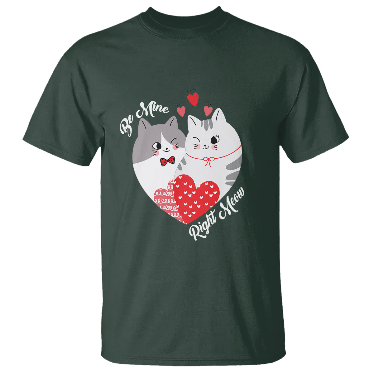 Valentine's Day T Shirt Be Mine Right Meow Funny Cat Lover - Wonder Print Shop