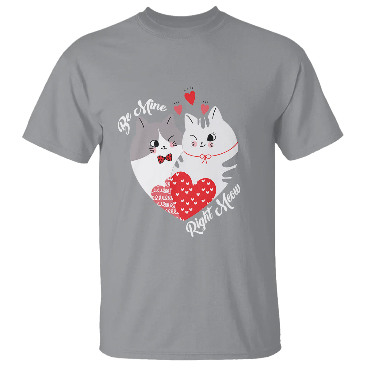 Valentine's Day T Shirt Be Mine Right Meow Funny Cat Lover - Wonder Print Shop