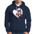 Valentine's Day Hoodie Tuxedo Cat Valentine Heart for Kitten and Animal Lovers - Wonder Print Shop