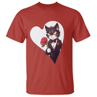 Valentine's Day T Shirt Tuxedo Cat Valentine Heart for Kitten and Animal Lovers - Wonder Print Shop