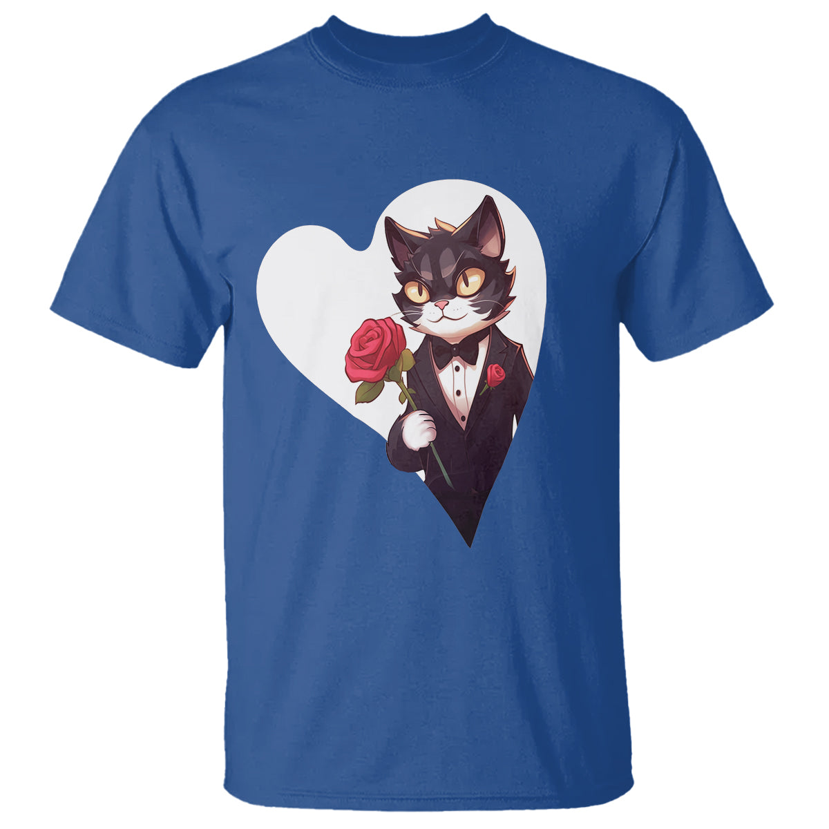 Valentine's Day T Shirt Tuxedo Cat Valentine Heart for Kitten and Animal Lovers - Wonder Print Shop