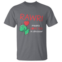Valentine's Day T Shirt Rawr Means Love You in Dinosaur Cute Heart Ballon - Wonder Print Shop