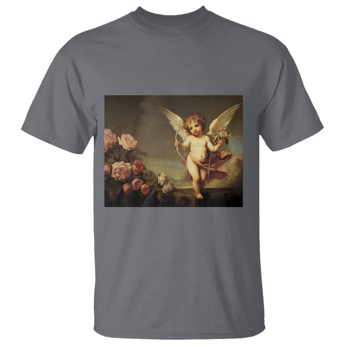 Valentine's Day T Shirt Cupid Cherubs Art Valentine Angel Rose Garden Aesthetic - Wonder Print Shop