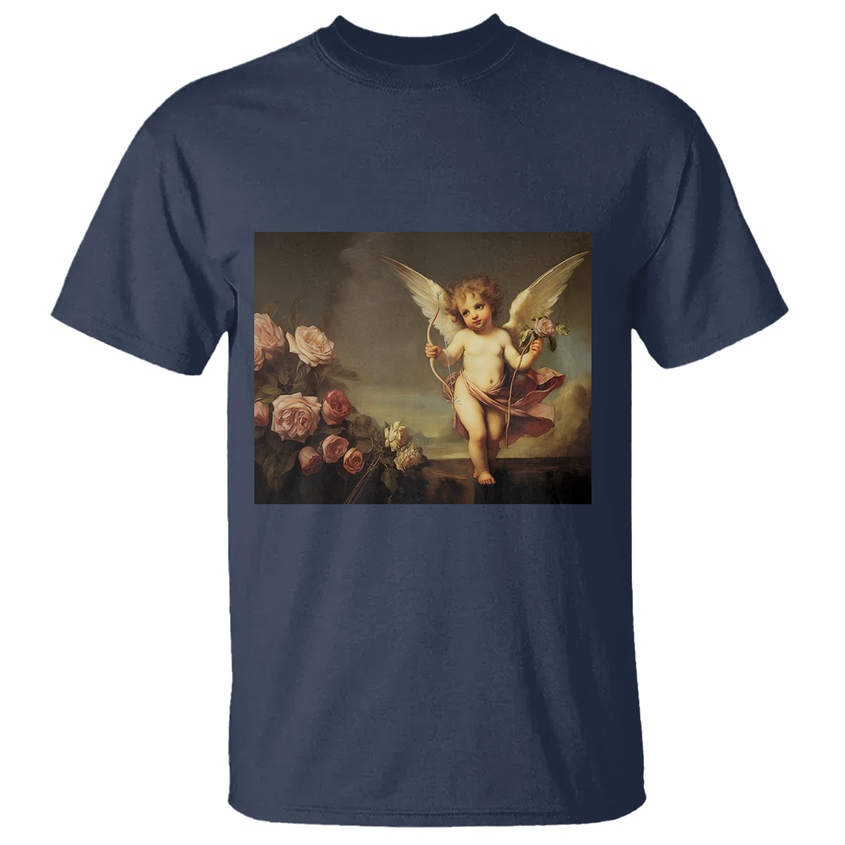 Valentine's Day T Shirt Cupid Cherubs Art Valentine Angel Rose Garden Aesthetic - Wonder Print Shop