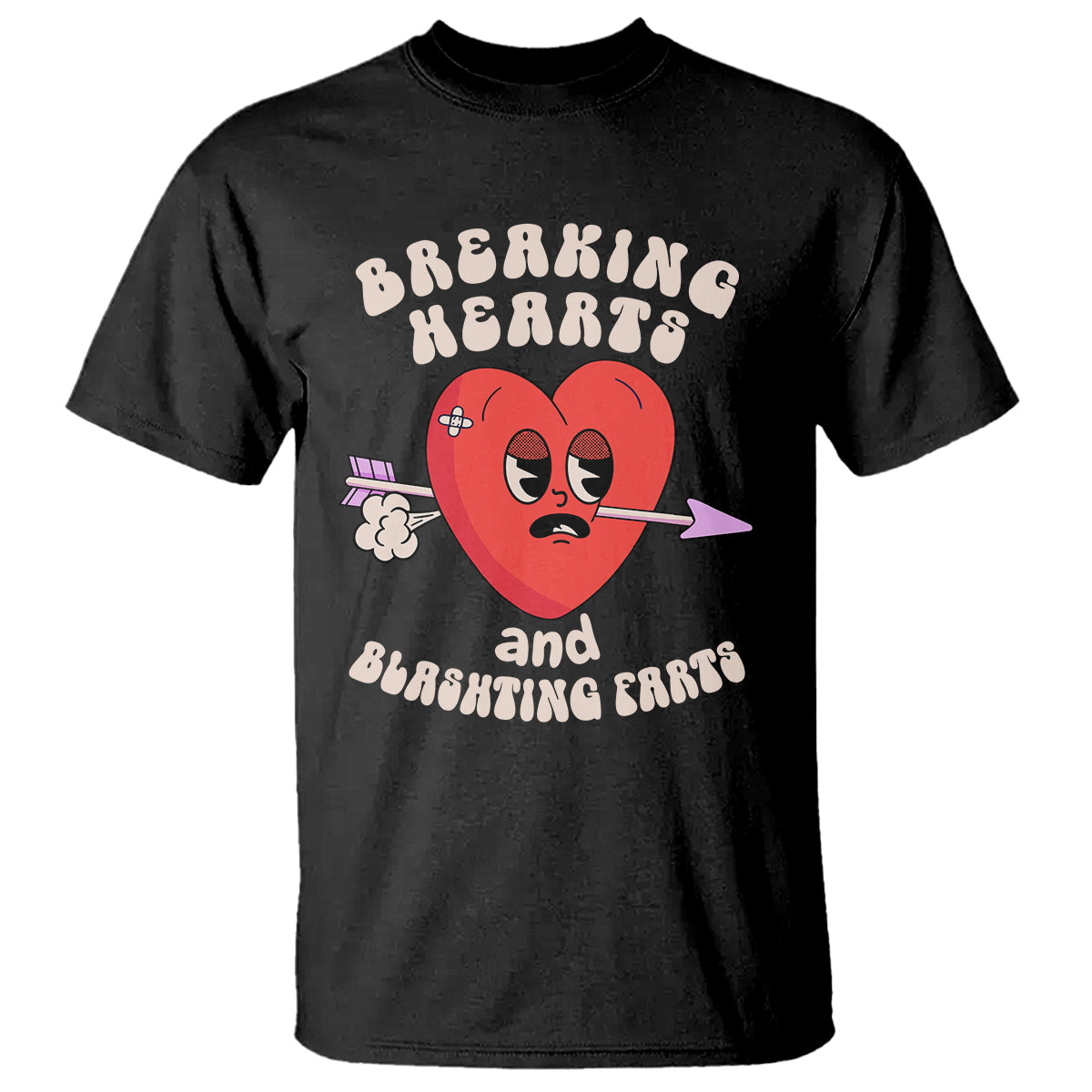 Valentine's Day T Shirt Breaking Hearts And Blasting Farts - Wonder Print Shop