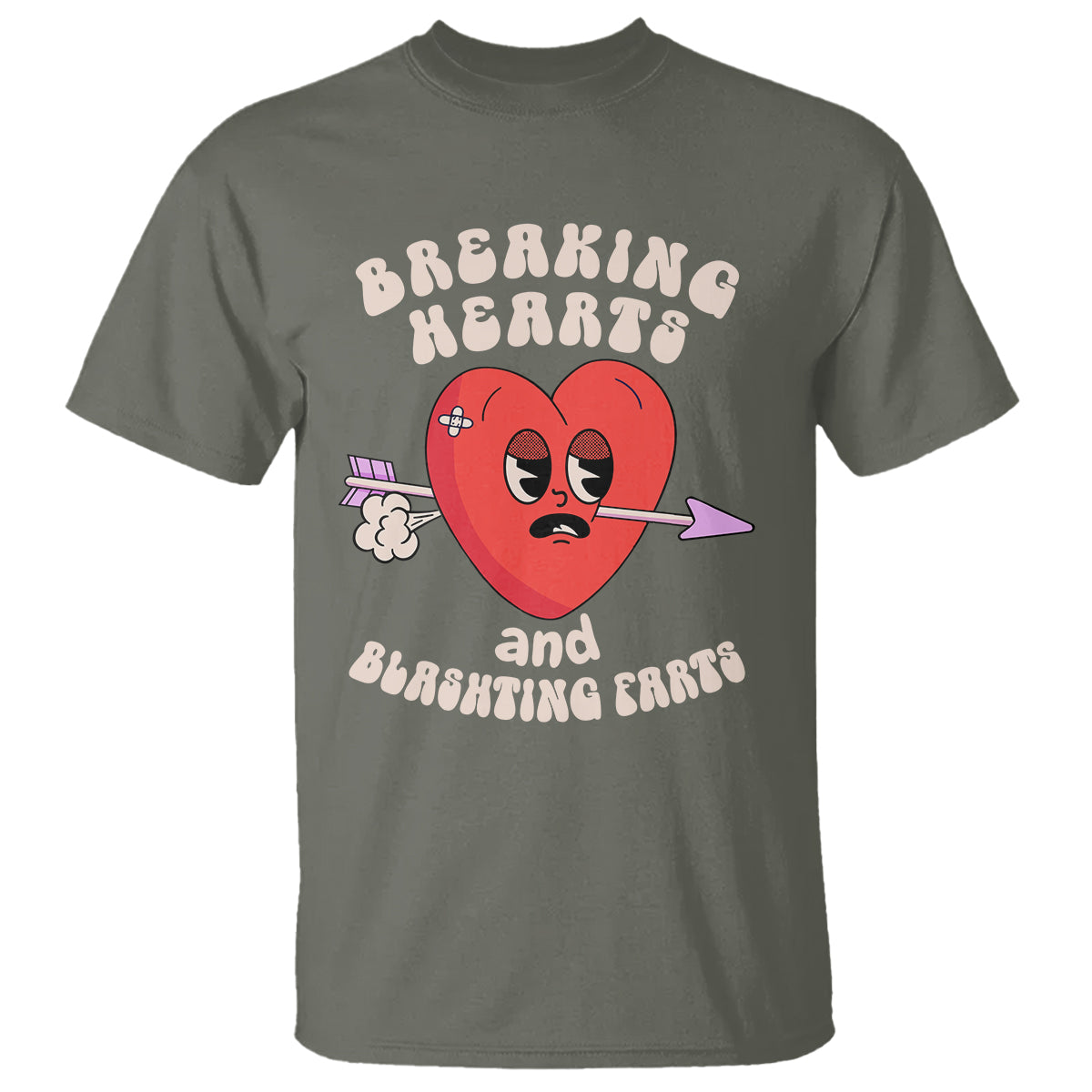 Valentine's Day T Shirt Breaking Hearts And Blasting Farts - Wonder Print Shop