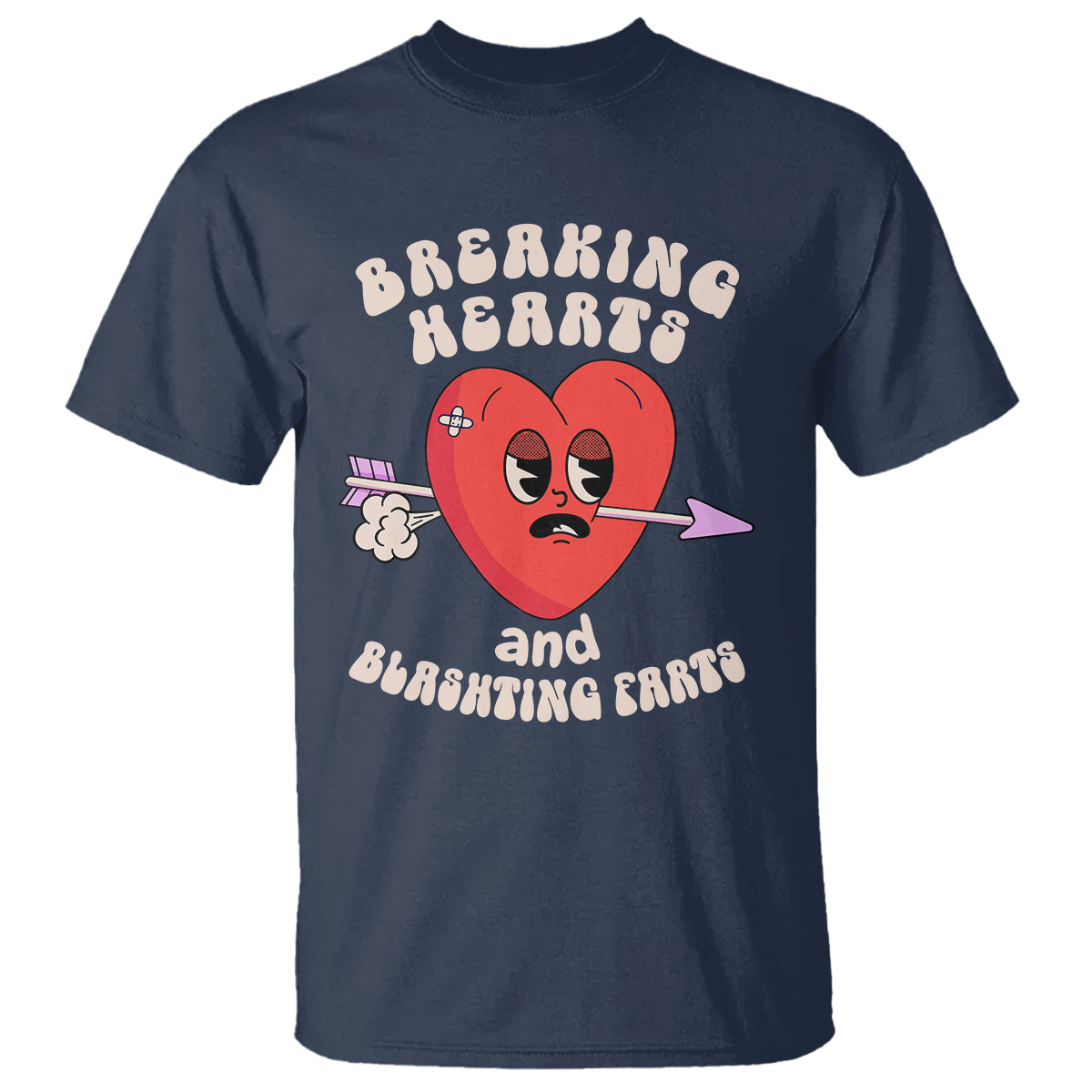 Valentine's Day T Shirt Breaking Hearts And Blasting Farts - Wonder Print Shop