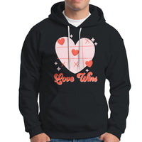 Valentine's Day Hoodie Love Always Wins Funny Heart Tic Tac Toe - Wonder Print Shop