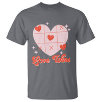 Valentine's Day T Shirt Love Always Wins Funny Heart Tic Tac Toe - Wonder Print Shop