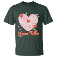 Valentine's Day T Shirt Love Always Wins Funny Heart Tic Tac Toe - Wonder Print Shop