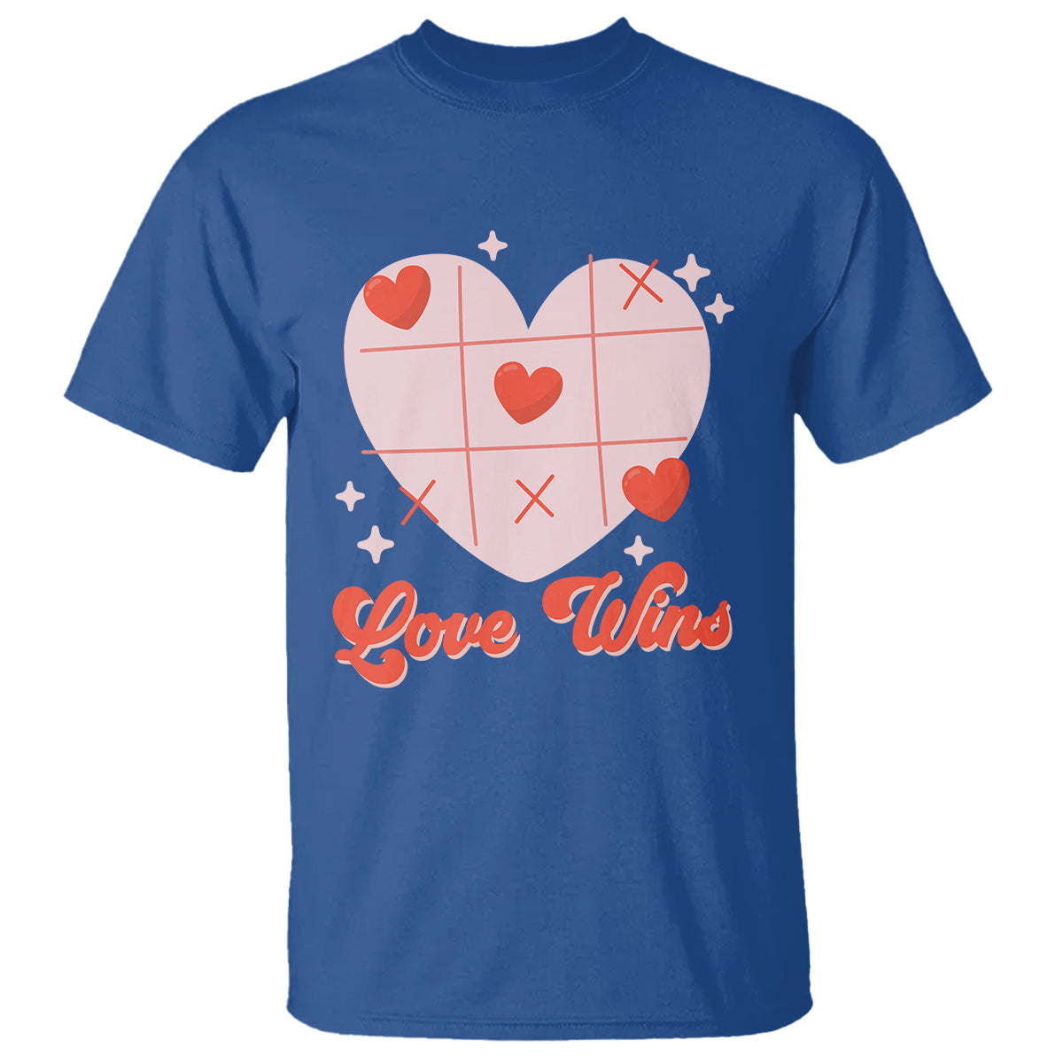 Valentine's Day T Shirt Love Always Wins Funny Heart Tic Tac Toe - Wonder Print Shop
