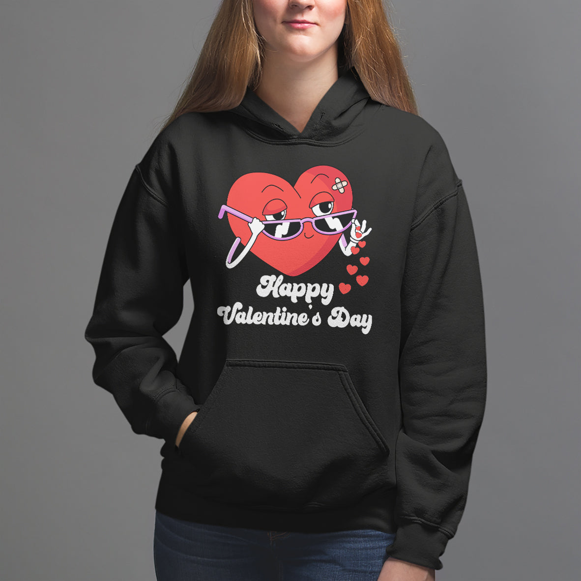 Happy Valentine's Day Cute Heart Bae Funny Salting Hearts Hoodie - Wonder Print Shop
