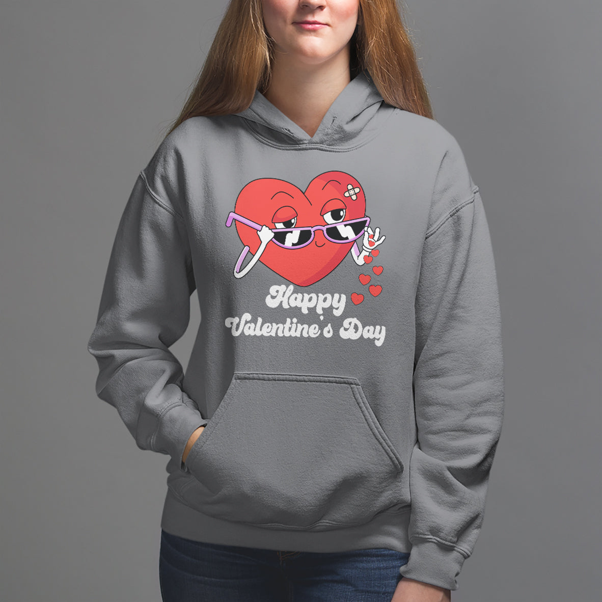 Happy Valentine's Day Cute Heart Bae Funny Salting Hearts Hoodie - Wonder Print Shop