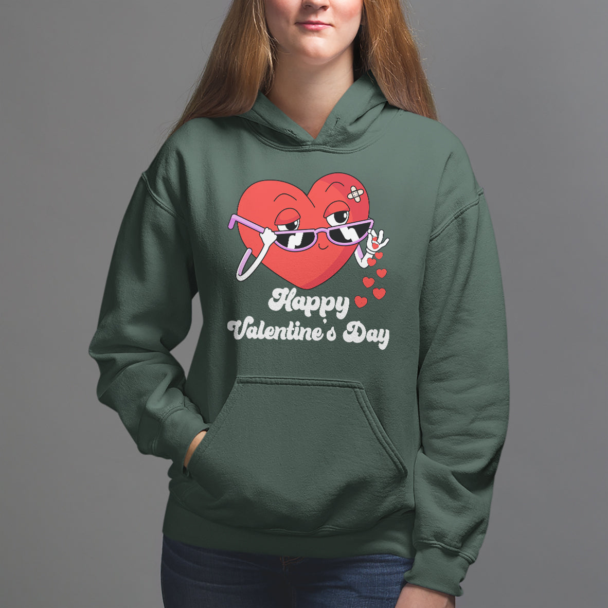 Happy Valentine's Day Cute Heart Bae Funny Salting Hearts Hoodie - Wonder Print Shop