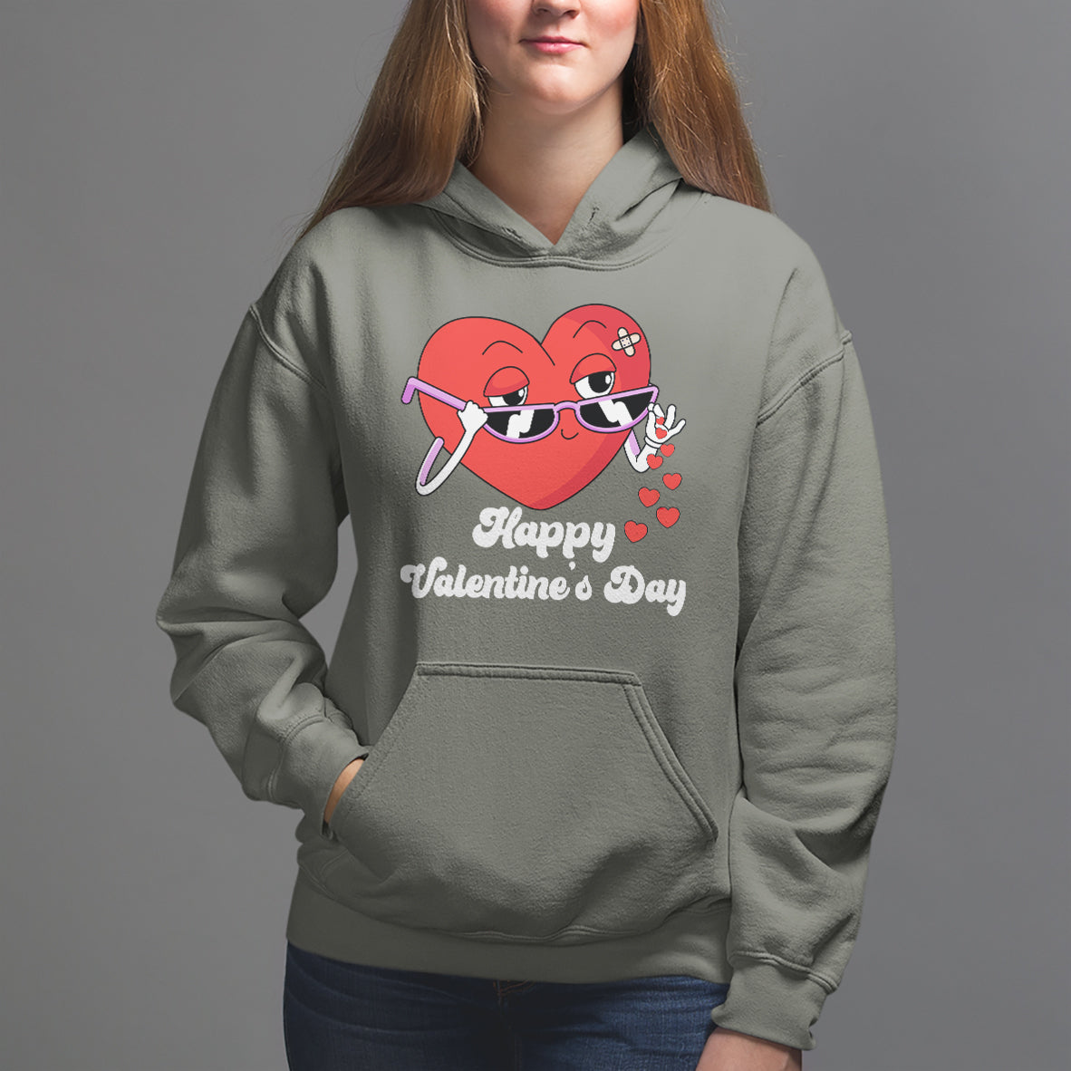 Happy Valentine's Day Cute Heart Bae Funny Salting Hearts Hoodie - Wonder Print Shop