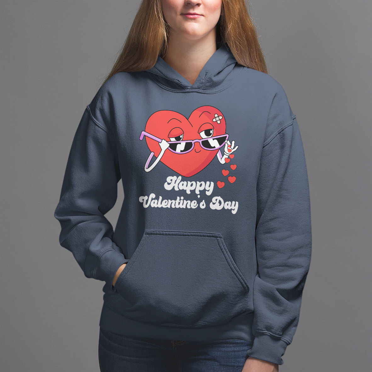 Happy Valentine's Day Cute Heart Bae Funny Salting Hearts Hoodie - Wonder Print Shop