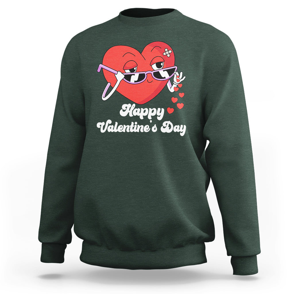 Happy Valentine's Day Cute Heart Bae Funny Salting Hearts Sweatshirt - Wonder Print Shop