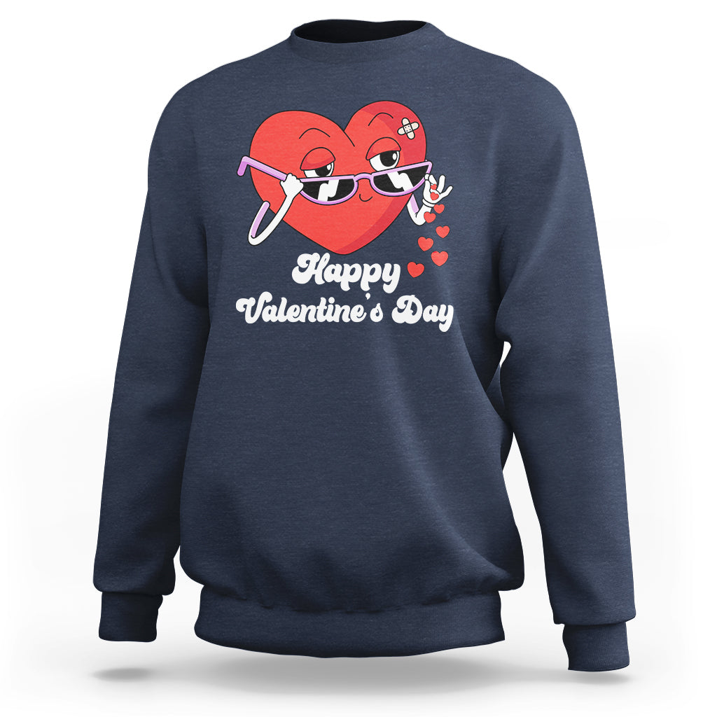 Happy Valentine's Day Cute Heart Bae Funny Salting Hearts Sweatshirt - Wonder Print Shop