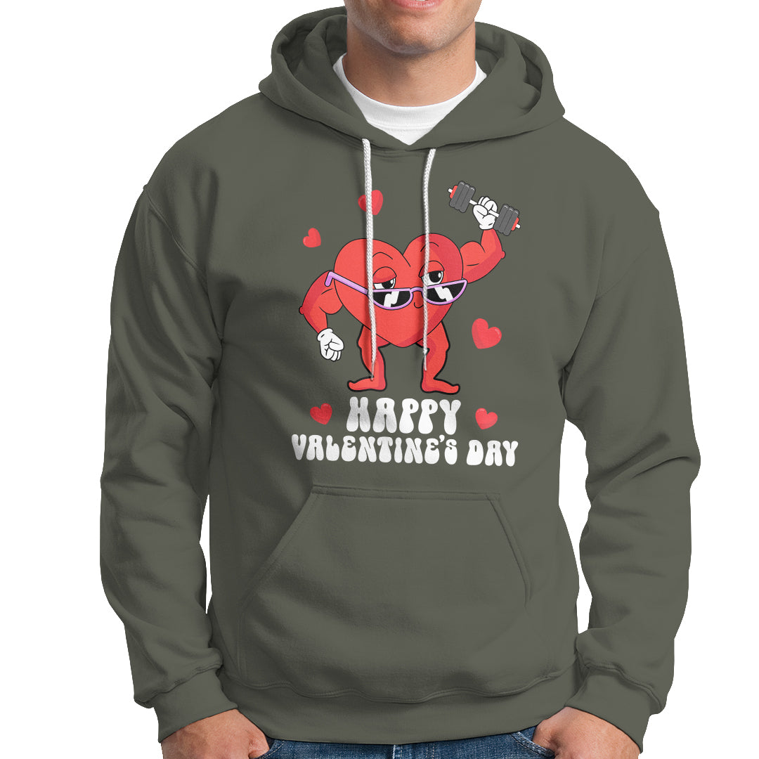 Happy Valentine's Day Gymer Heart Weightlifting Funny Deadlift Fitness Hoodie - Wonder Print Shop