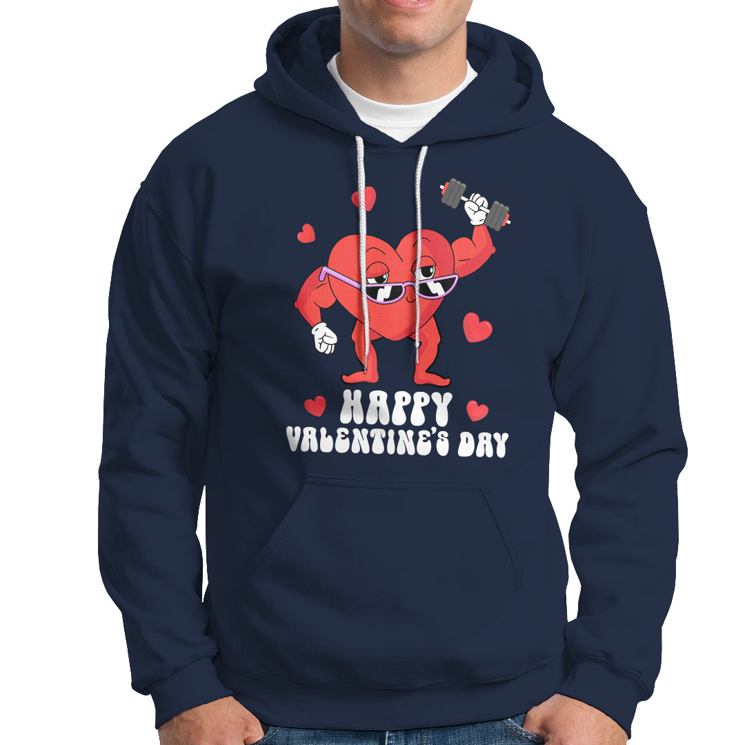 Happy Valentine's Day Gymer Heart Weightlifting Funny Deadlift Fitness Hoodie - Wonder Print Shop