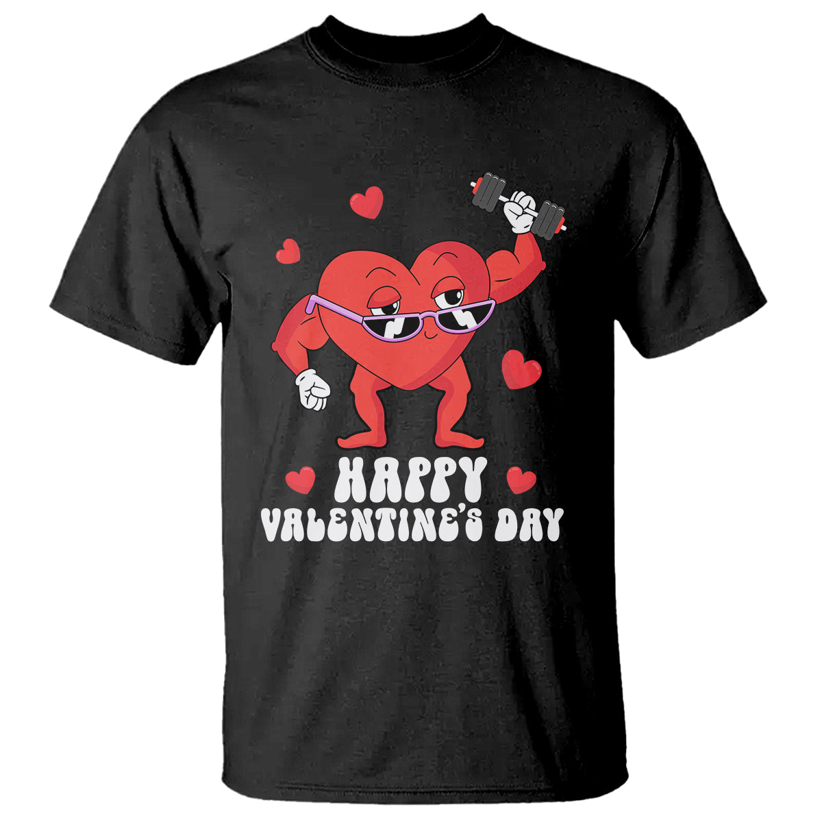 Happy Valentine's Day Gymer Heart Weightlifting Funny Deadlift Fitness T Shirt - Wonder Print Shop