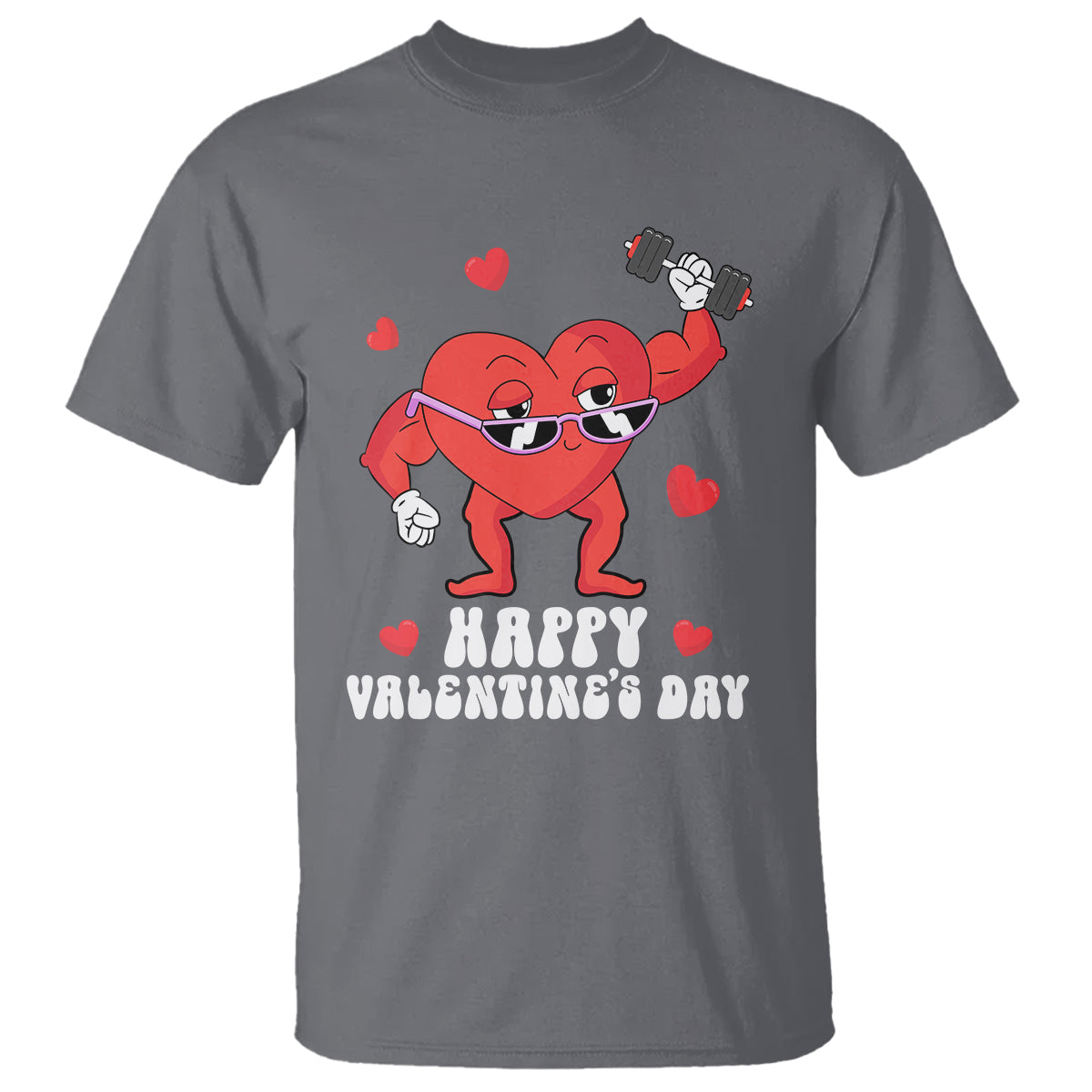 Happy Valentine's Day Gymer Heart Weightlifting Funny Deadlift Fitness T Shirt - Wonder Print Shop
