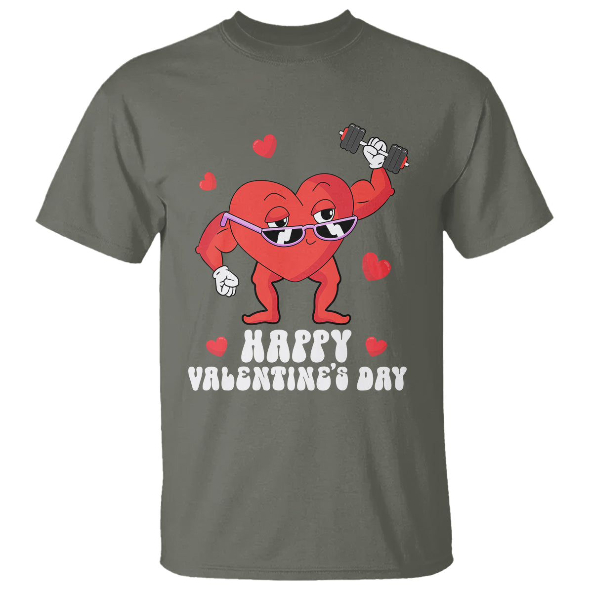 Happy Valentine's Day Gymer Heart Weightlifting Funny Deadlift Fitness T Shirt - Wonder Print Shop
