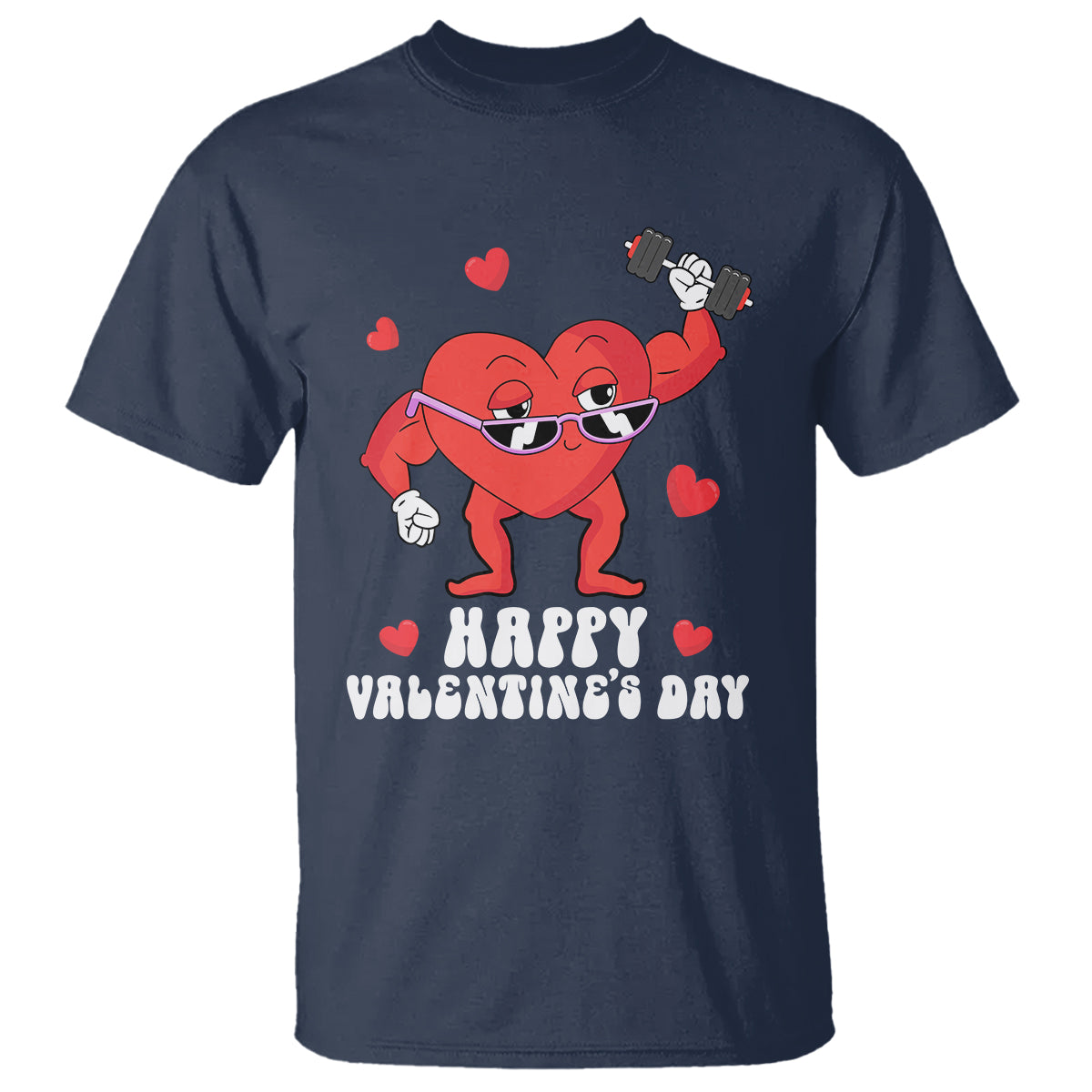 Happy Valentine's Day Gymer Heart Weightlifting Funny Deadlift Fitness T Shirt - Wonder Print Shop