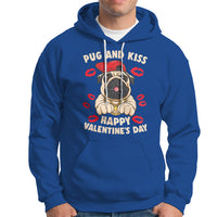 Pug And Kiss Happy Valentine's Day Funny Pet Lover Hoodie - Wonder Print Shop