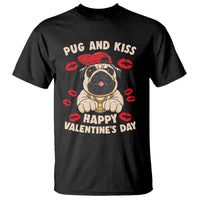 Pug And Kiss Happy Valentine's Day Funny Pet Lover T Shirt - Wonder Print Shop