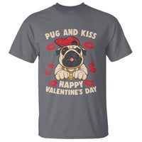Pug And Kiss Happy Valentine's Day Funny Pet Lover T Shirt - Wonder Print Shop